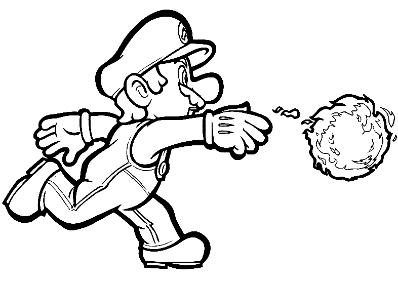 Mario throw fireball in Super Mario Bros Coloring Pages - Mario Coloring  Pages - Coloring Pages For Kids And Adults