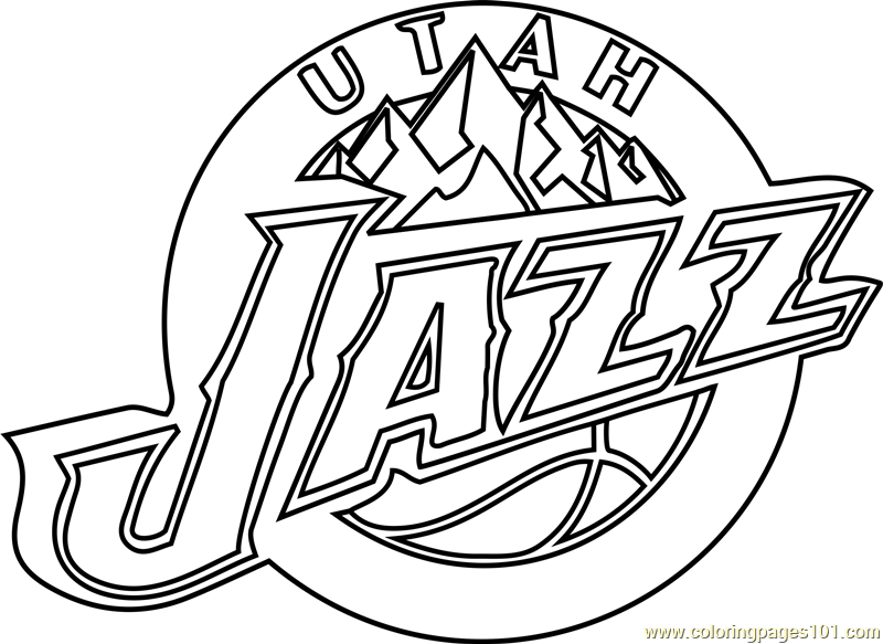 Utah Jazz Coloring Page - Free NBA Coloring Pages : ColoringPages101.com