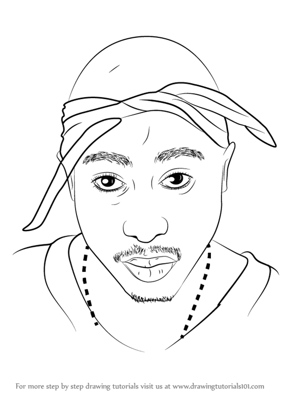 Learn How to Draw 2pac (Rappers) Step by Step : Drawing Tutorials | Pencil  drawings, Tupac art, Tupac artwork
