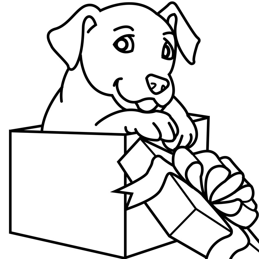 Simple Christmas Dog Coloring Pages #1682 Christmas Dog Coloring Pages ~  Coloringtone Book