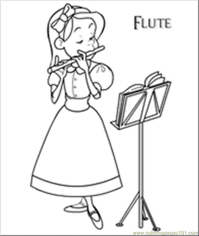 Flute Coloring Page - Free Instruments Coloring Pages ...