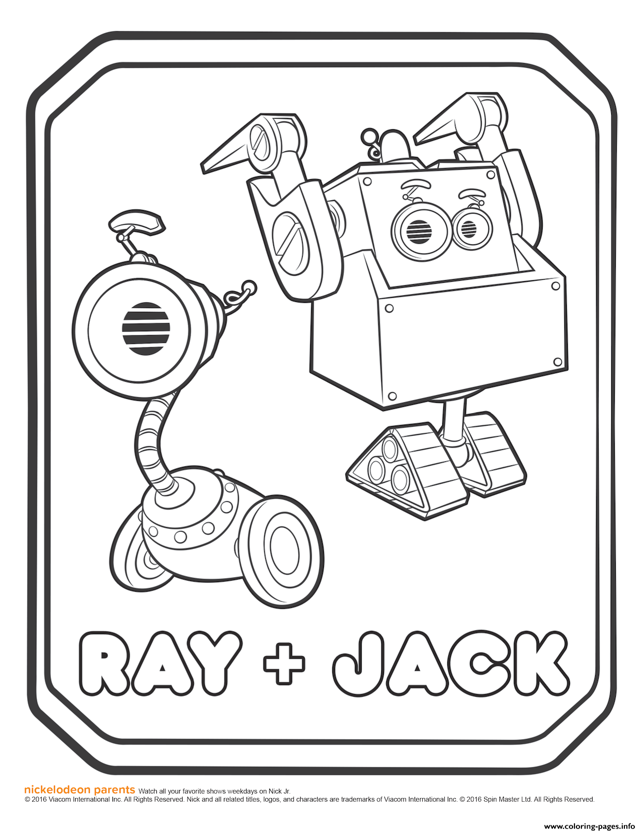 Rusty Rivets Ray And Jack Coloring Page Coloring Pages Printable