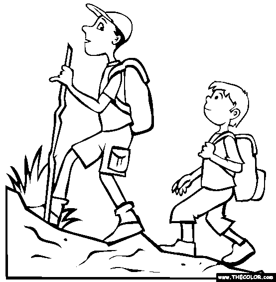 free printable nature walking coloring pages