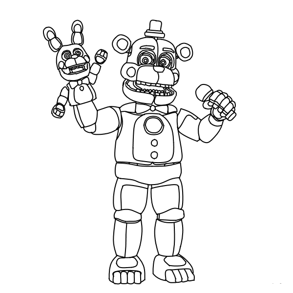 Funtime Freddy FNAF Coloring Pages | Fnaf coloring pages ...