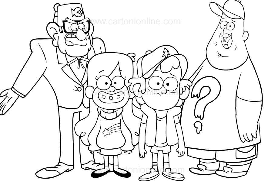 Drawing of Gravity Falls coloring page