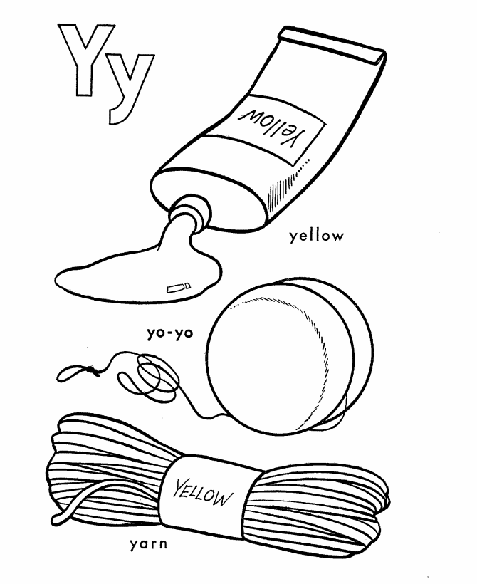 Download Abc Alphabet Coloring Sheets Yy Is For Yarn Yoyo Yellow Coloring Home