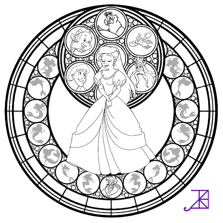 Beauty And The Beast Stained Glass Window Coloring Page - Coloring Home