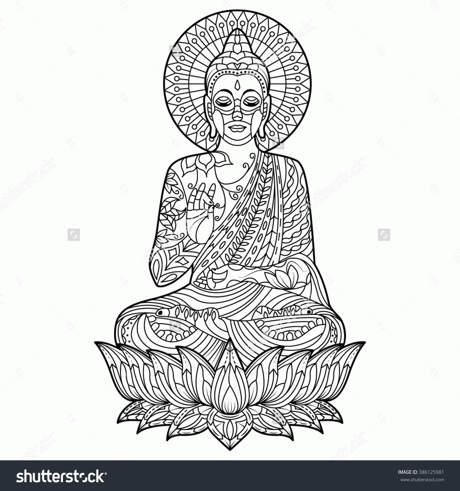 cute buddha coloring pages