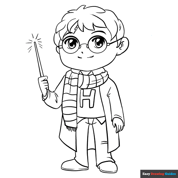 Harry Potter Coloring Page | Easy Drawing Guides