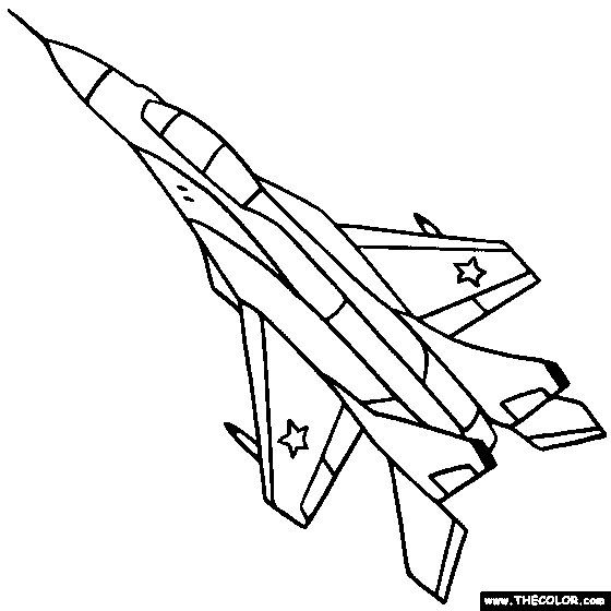 Military Jet Fighter Airplane Coloring Page | Airplane coloring ...