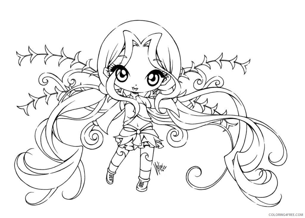 anime coloring pages chibi girl Coloring4free - Coloring4Free.com