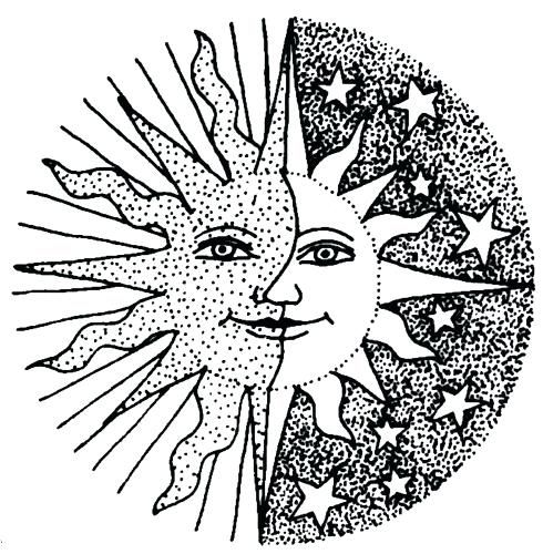 Free Sun And Moon Coloring Pages Drawing G (With images) | Moon ...