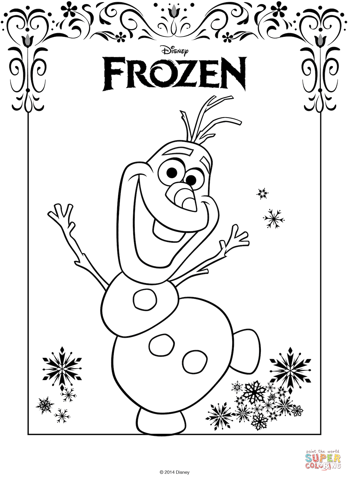 Olaf from Frozen coloring page | Free Printable Coloring Pages