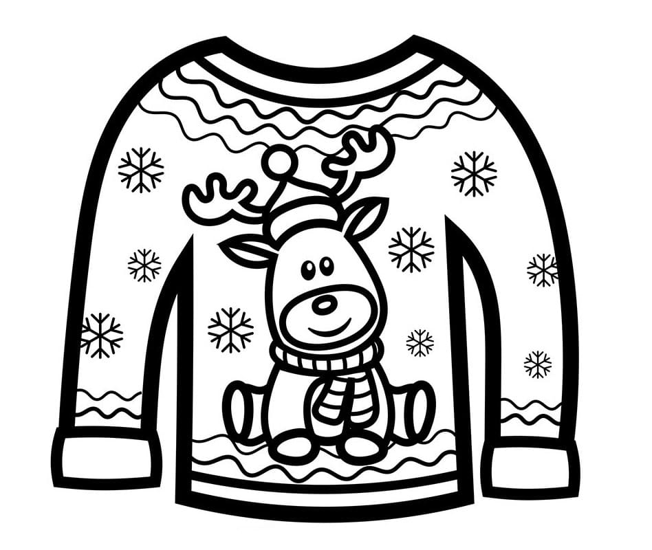 Adorable Christmas Sweater Coloring Page Printable Coloring Page For ...