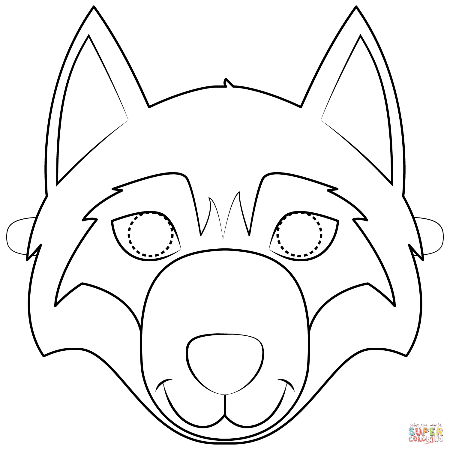 Wolf Mask coloring page | Free Printable Coloring Pages