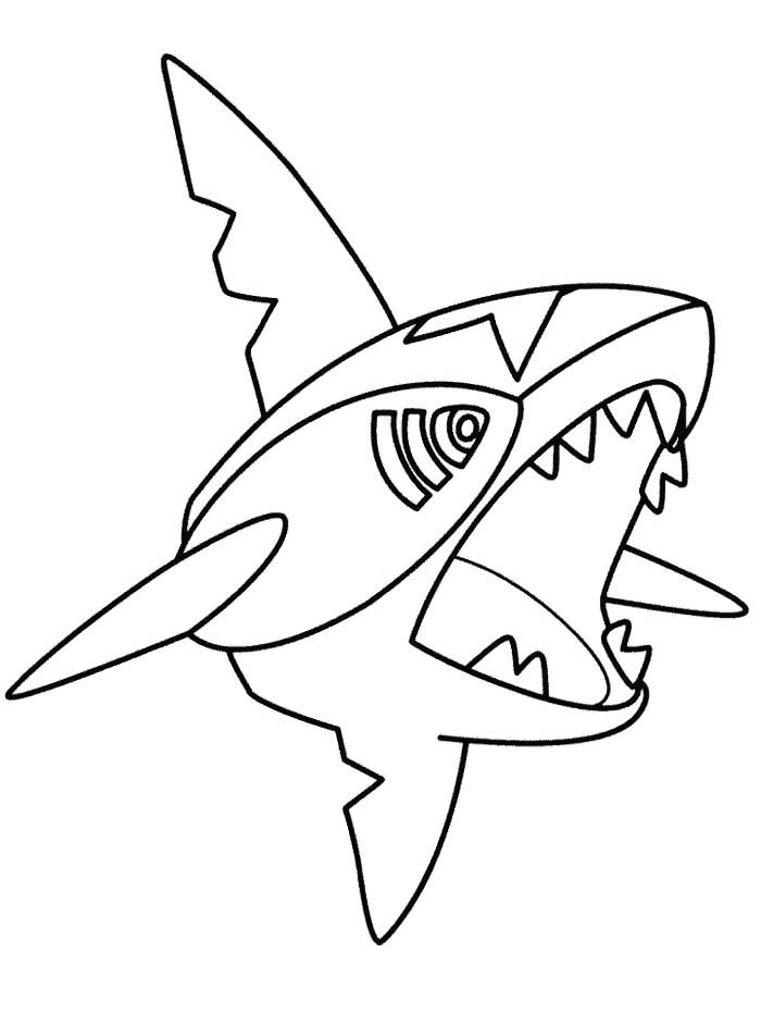 Sharpedo 4 Coloring Page - Free Printable Coloring Pages for Kids