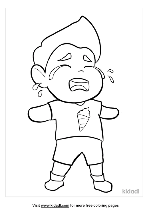 Crying Child Coloring Pages | Free People Coloring Pages | Kidadl