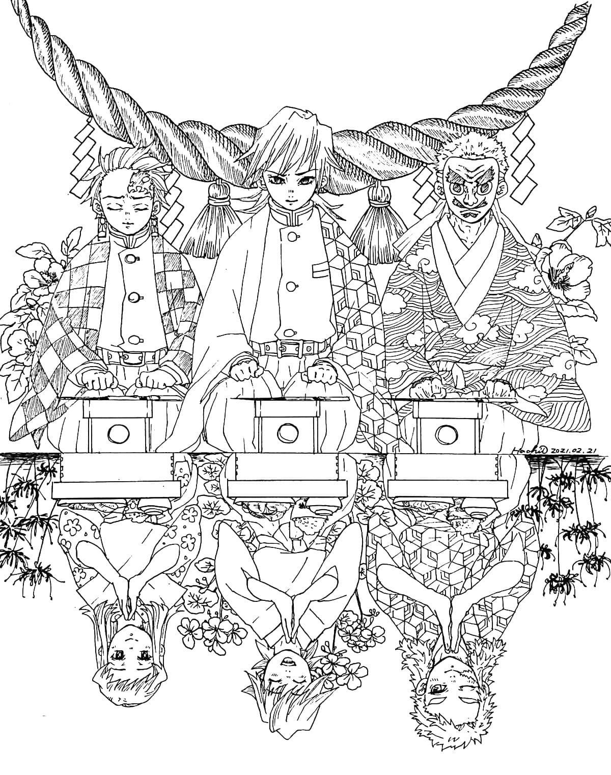 Demon Slayer Coloring Pages - 90 Free coloring pages