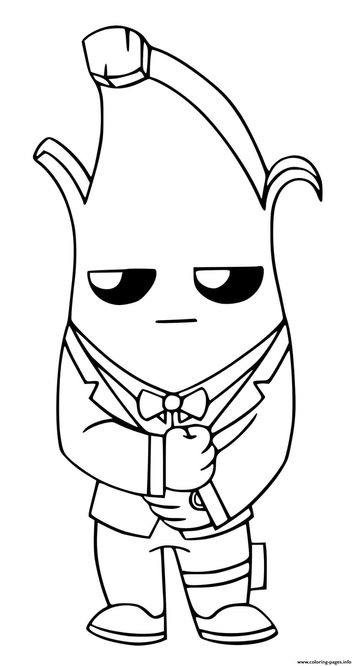 Agent Peely Ghost Fortnite Coloring Pages Printable