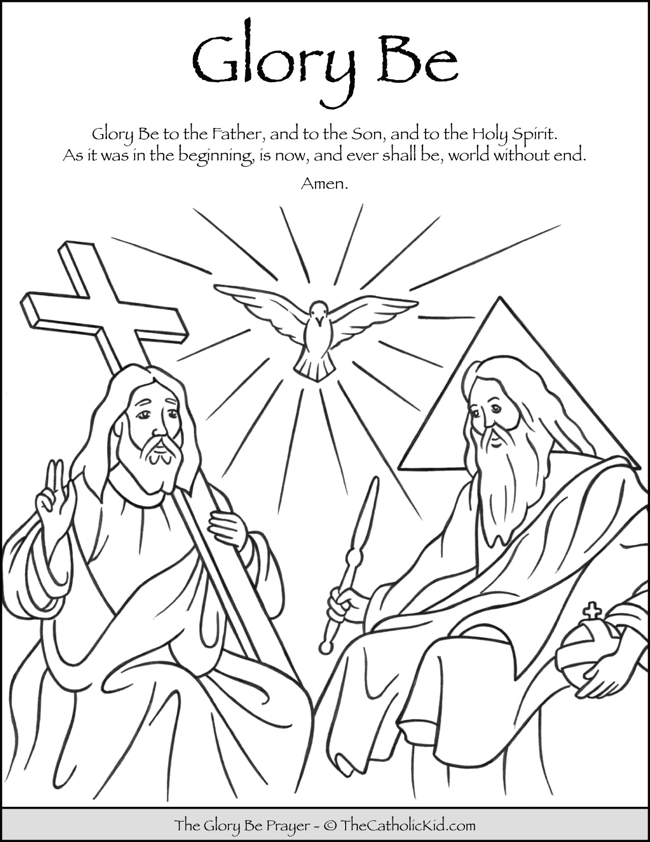 Pray The Holy Rosary - Catholic Coloring Page Downloads - TheCatholicKid.com