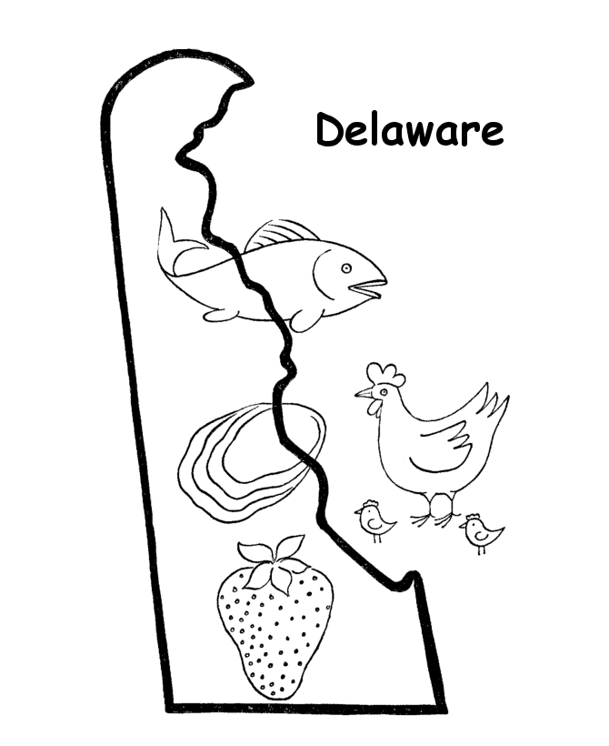 Delaware State outline Coloring Page | Coloring pages, State outline,  Delaware