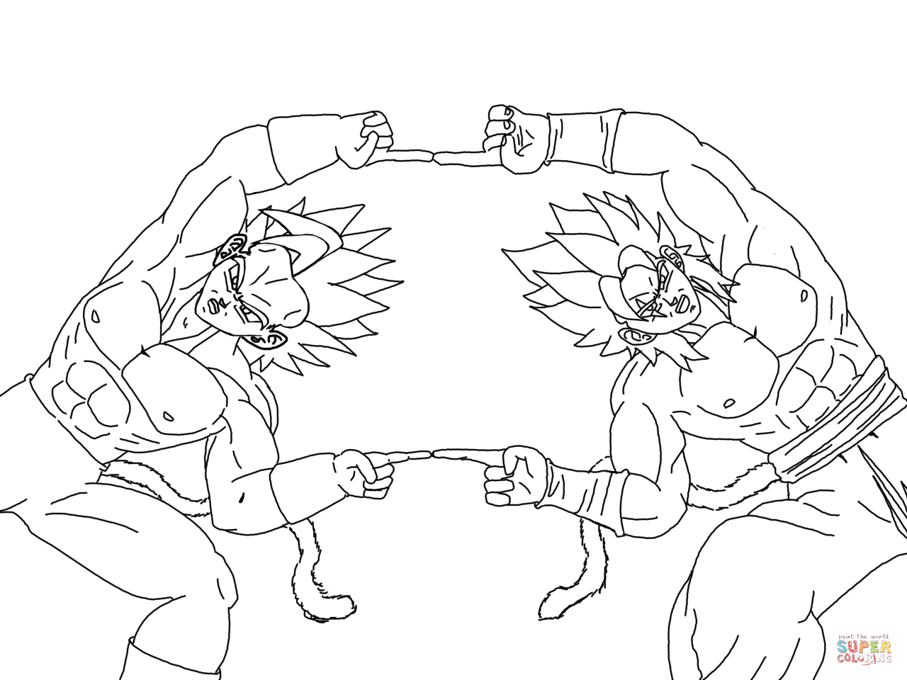 Goku And Vegeta Fusion Drawing   Clip Art Library   Coloring Home