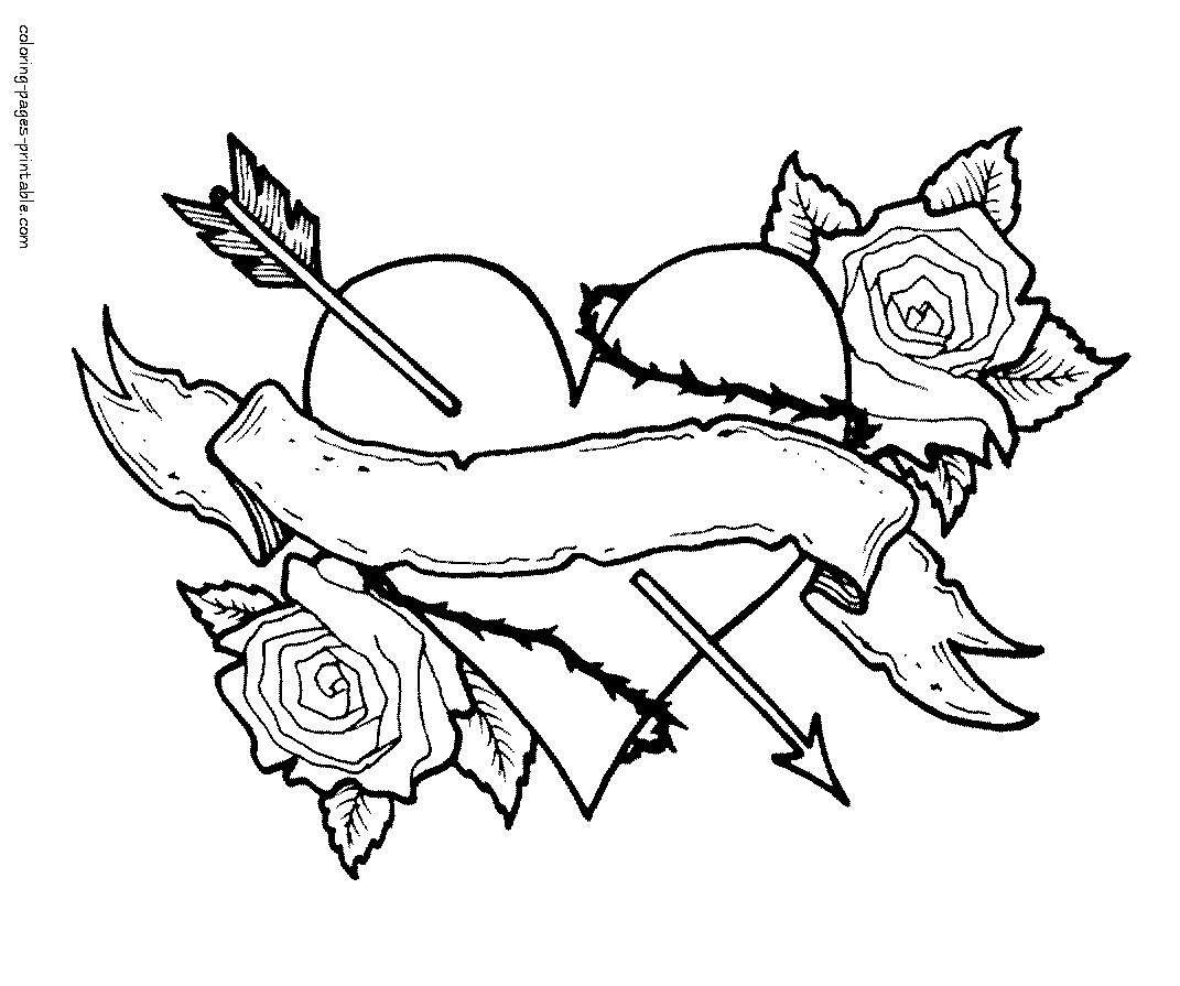 Cool Coloring Pages of Hearts with Arrows (Page 5) - Line.17QQ.com