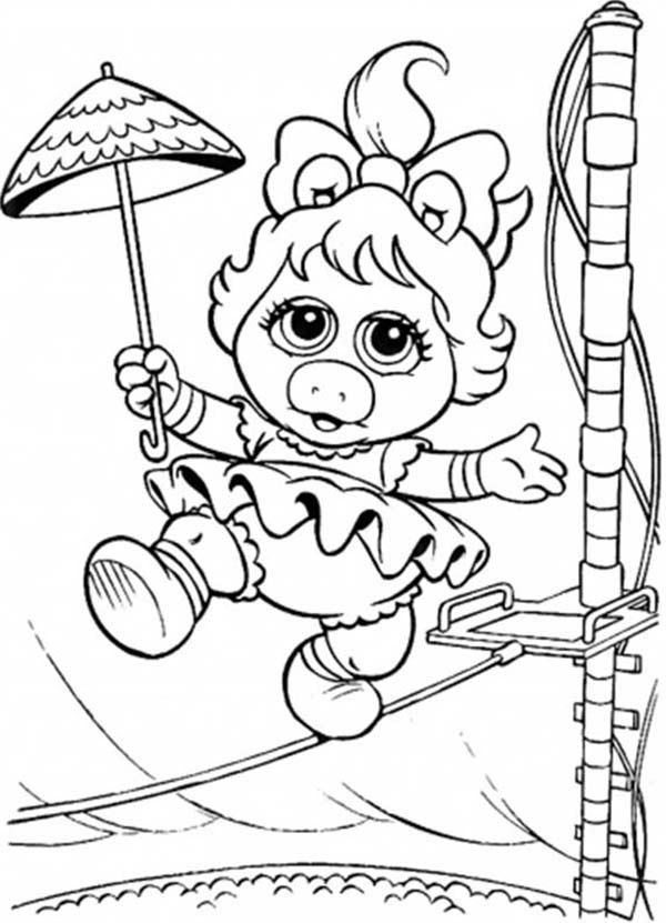 Muppet Babies Circus Walk Balancing on Rope Coloring Pages: Muppet ...