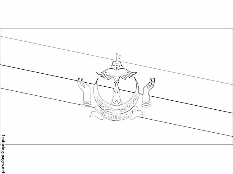 Brunei flag coloring page | Coloring pages