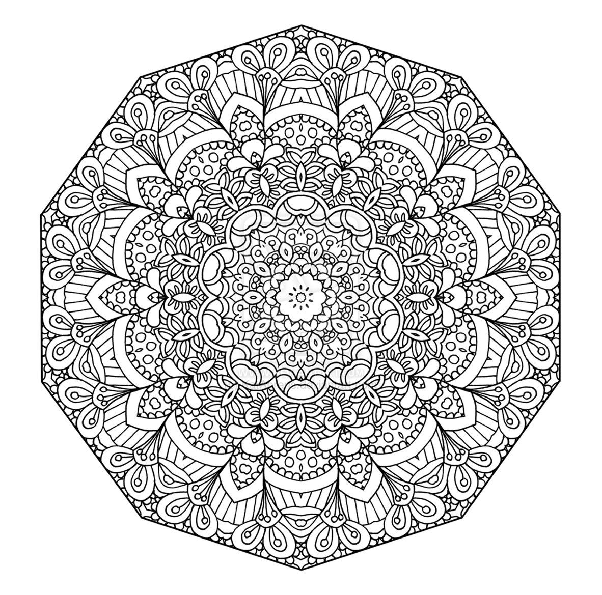 Hard Mandala Page For Kids And For Adults   Coloring Home