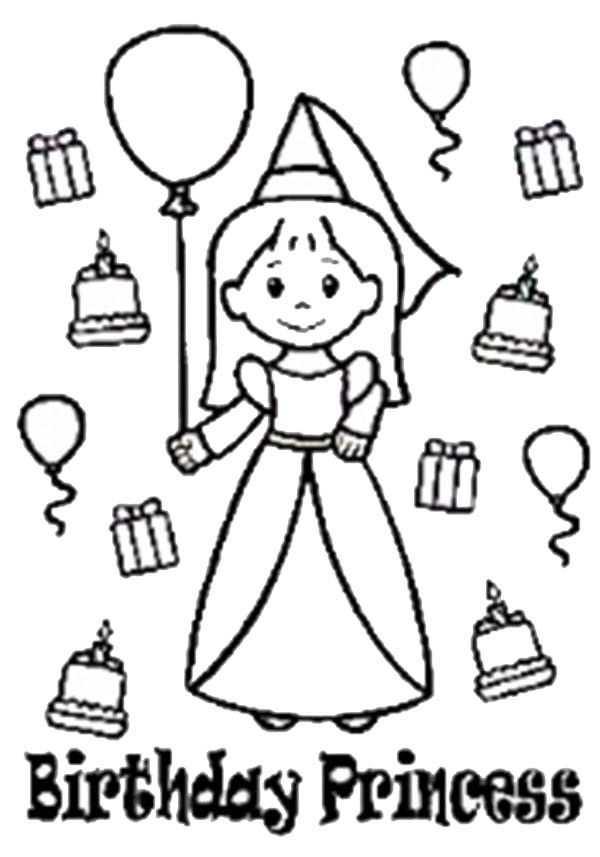Picture of Chiby Princesses Birthday Coloring Pages | Bulk Color