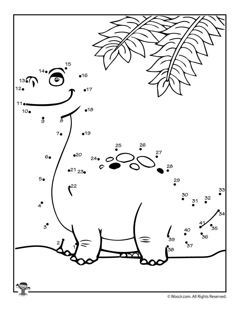 dinosaur dot to dot coloring pages coloring home