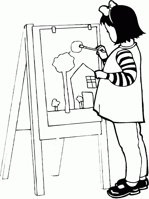 Coloring Page - Toddler Painting Online