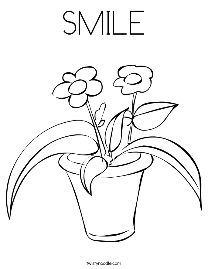SMILE Coloring Page - Twisty Noodle