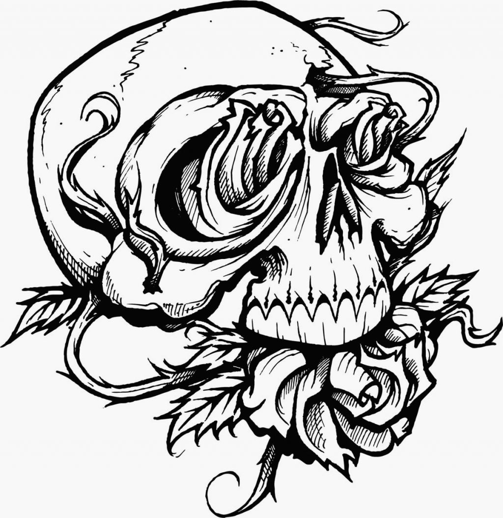 Detailed Skull Printable Coloring Pages