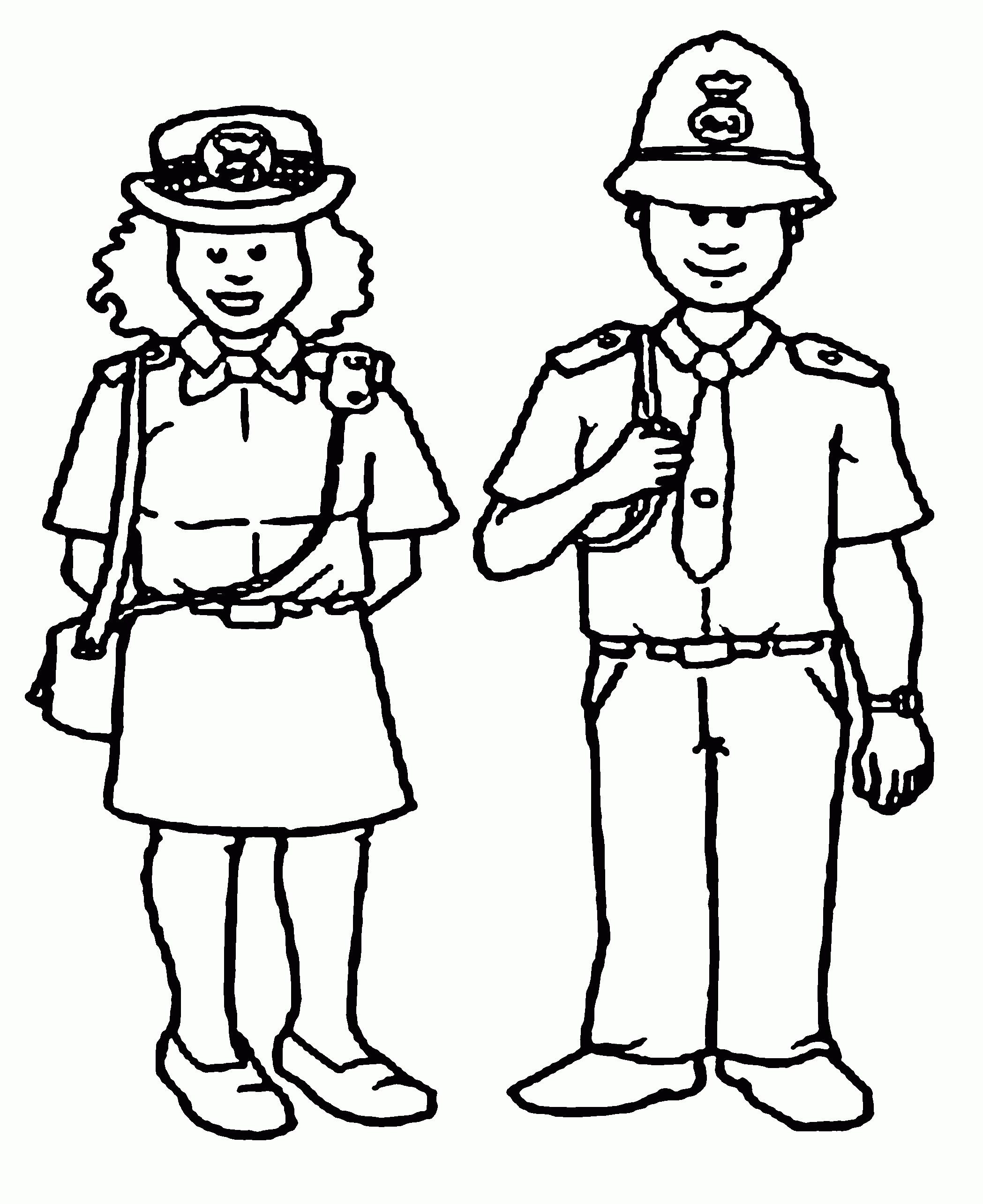 POLICE MAN COLORING PAGE - Coloring Home