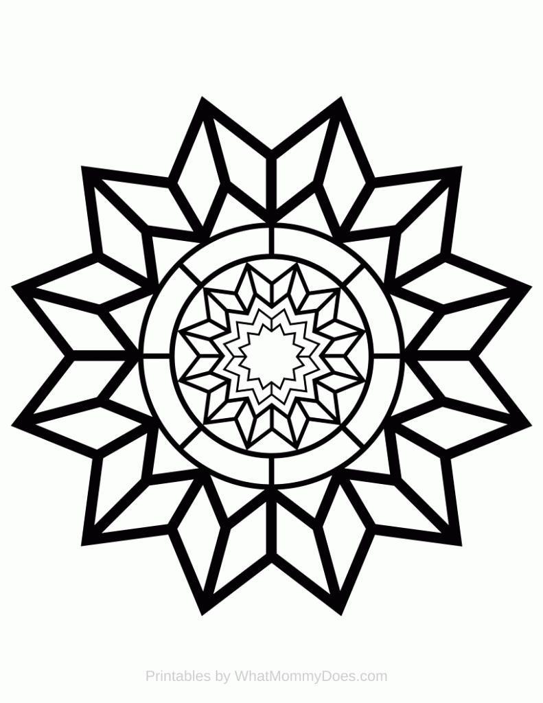 Free Printable Adult Coloring Page - Detailed Star Pattern -