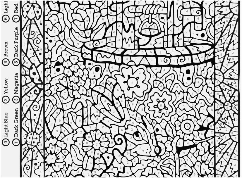 color by numbers coloring pages hard