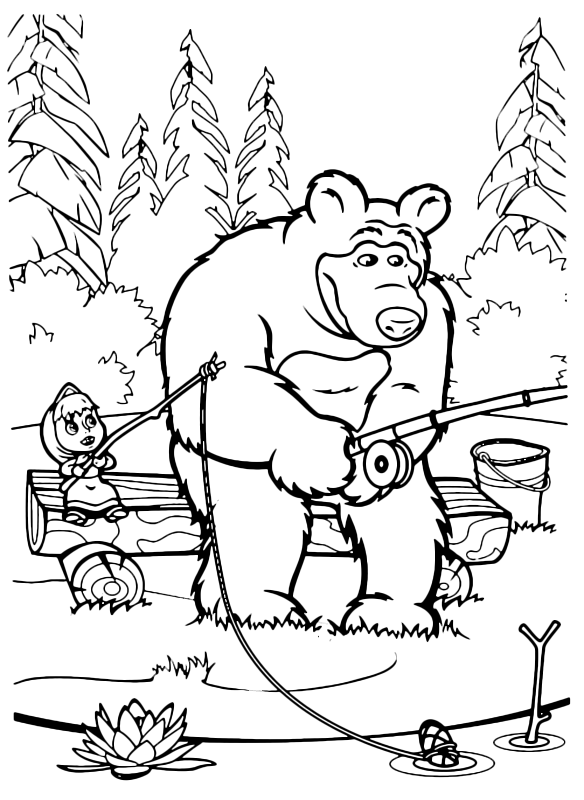 Coloring Pages : Masha And The Bear Coloring Pages Photo ...