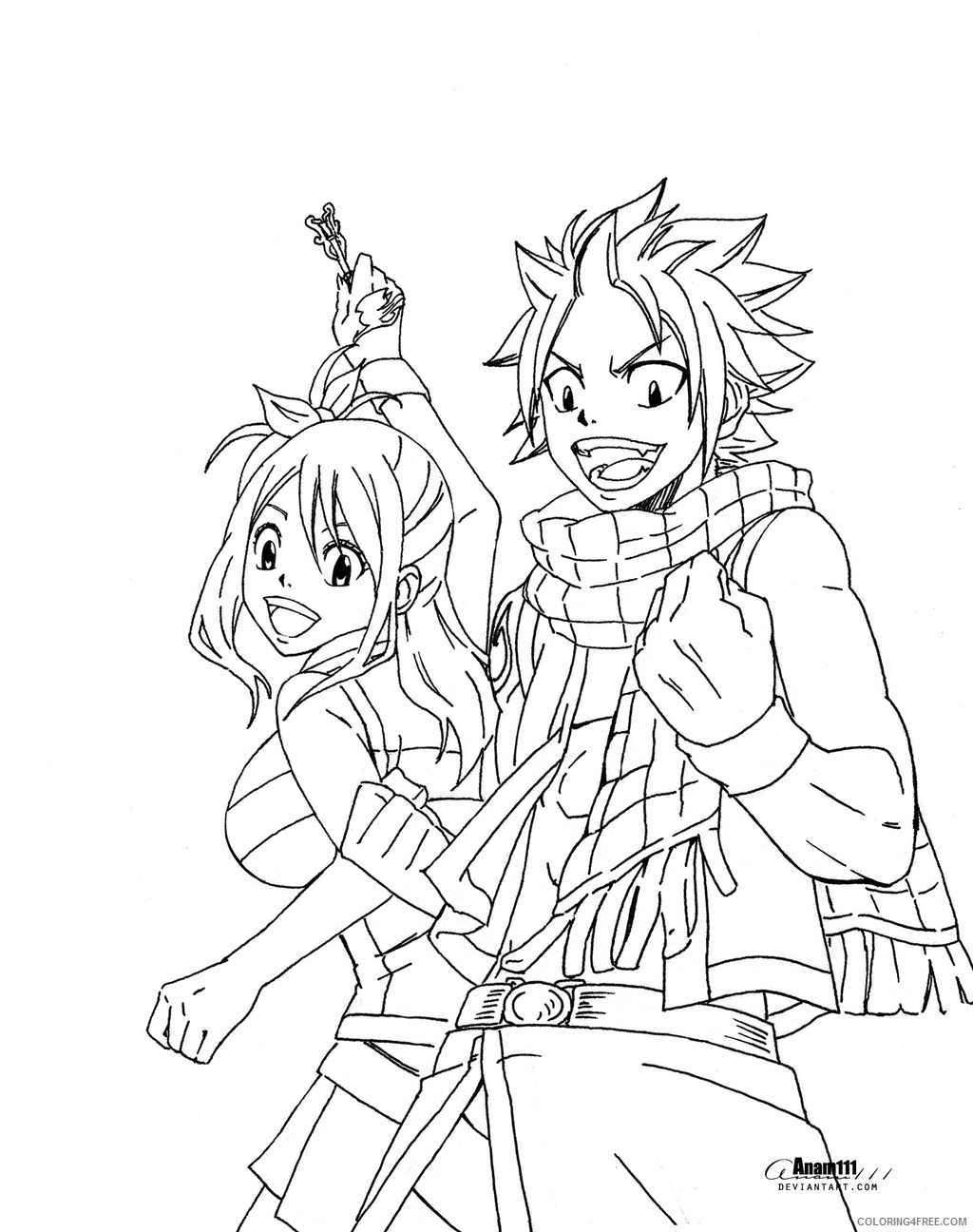 fairy tail coloring pages natsu and erza Coloring4free ...