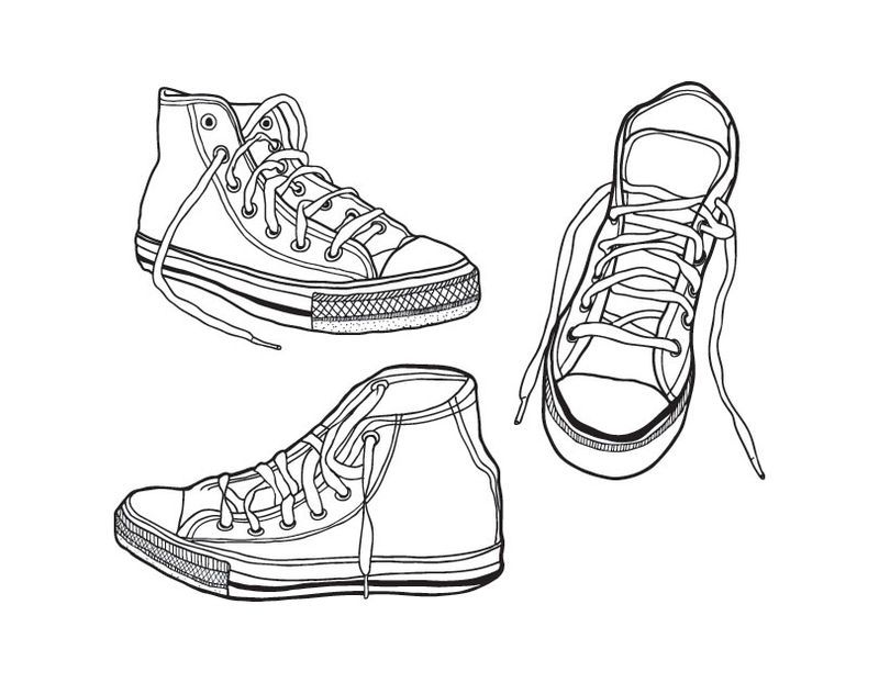 Converse all stars shoes cool coloring pages - Enjoy ...