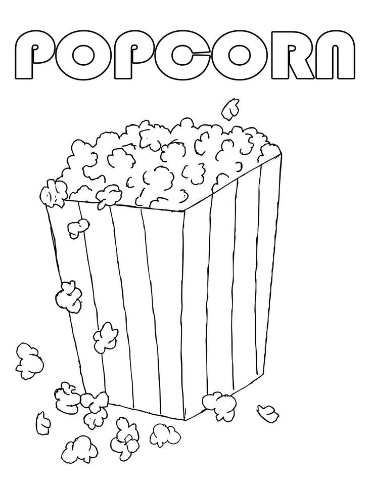 6 Pics of Popcorn Coloring Pages - Printable Popcorn Coloring ...