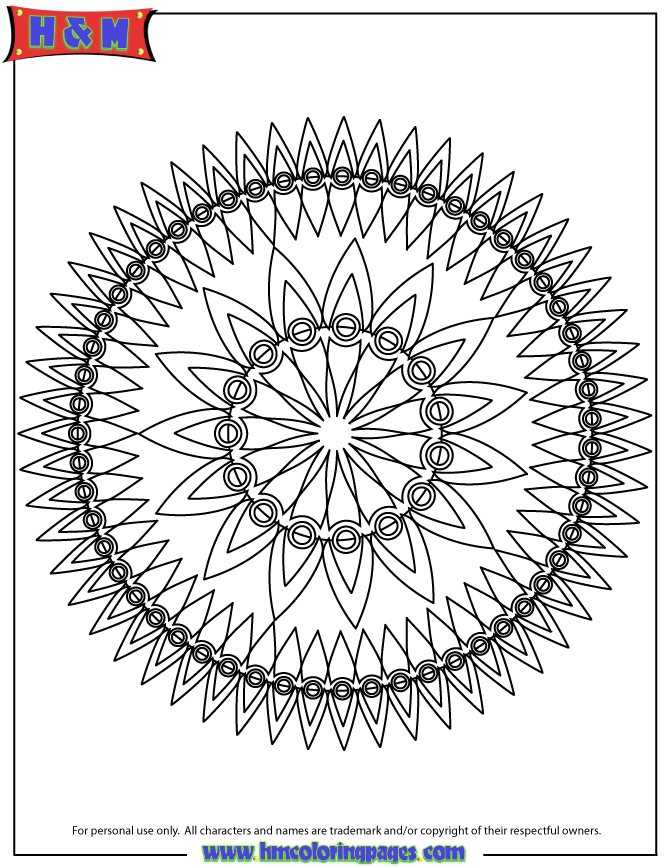 Difficult Mandala Coloring Page | H & M Coloring Pages