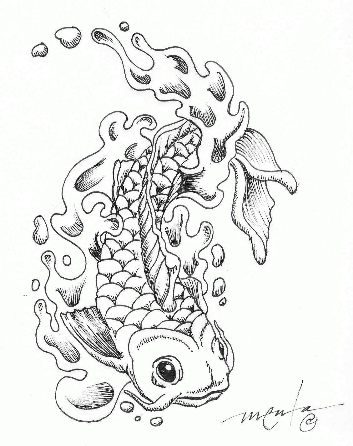 Koi Coloring Pages - Coloring Home