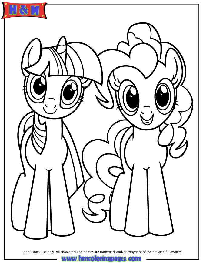 Twilight Sparkle And Pinkie Pie Coloring Page | Free Printable 