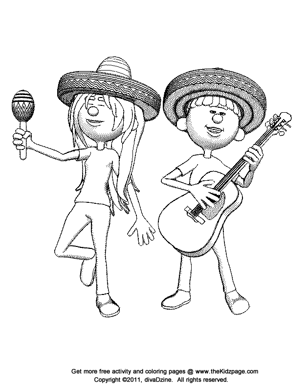 Cinco de Mayo Free Coloring Pages for Kids - Printable Colouring 