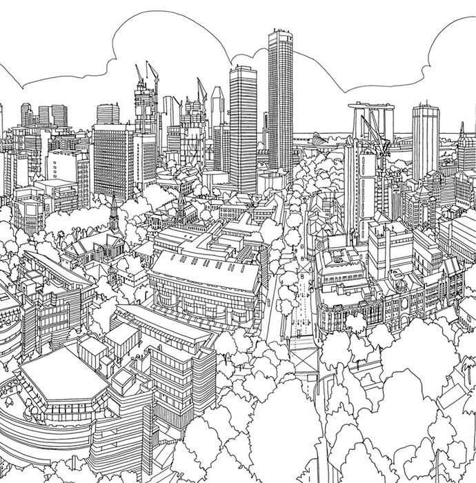 Fantastic Cities: An Amazing Architectural Colouring Book - Visi
