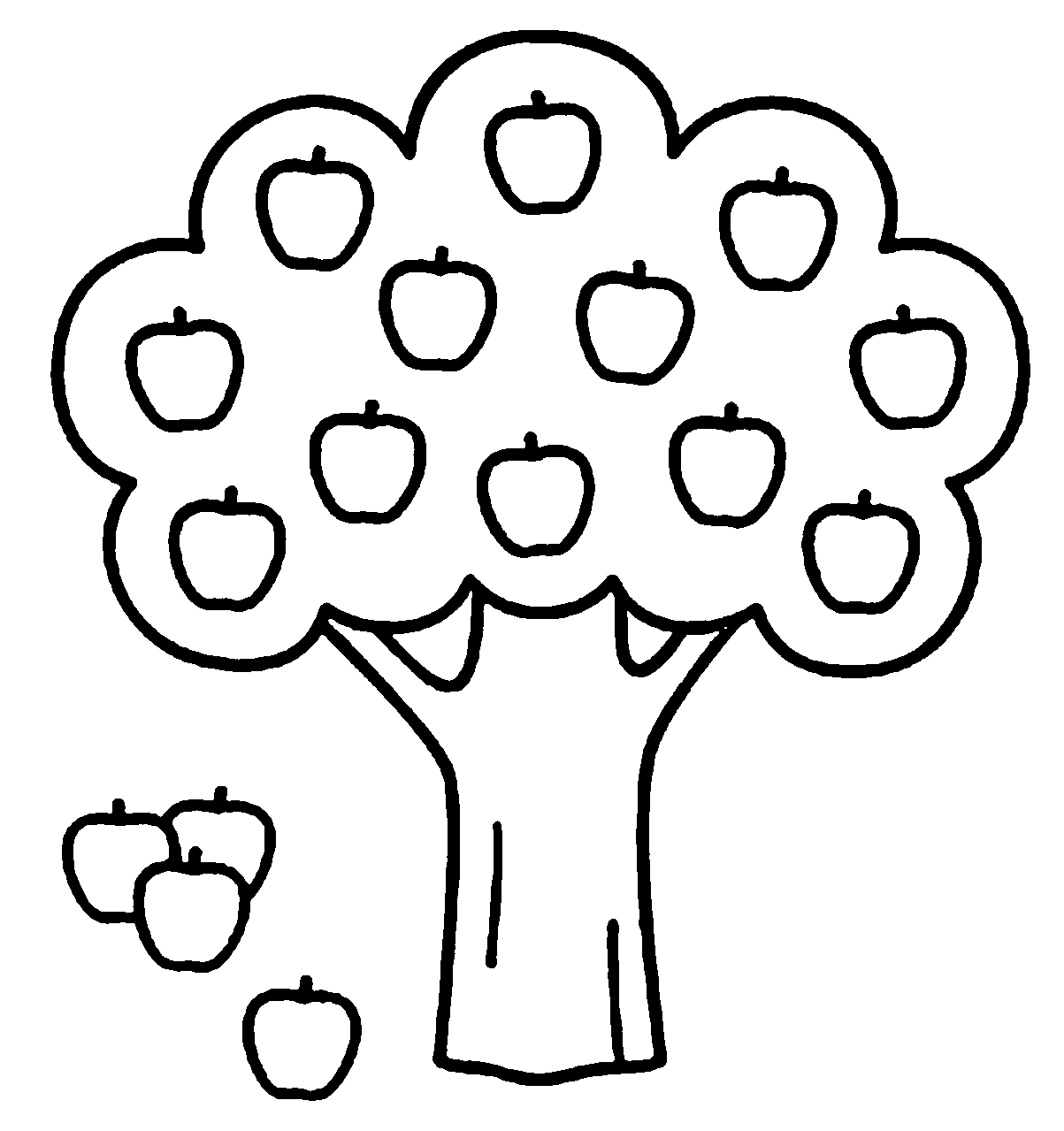 Apple Tree Pictures To Color Coloring Home
