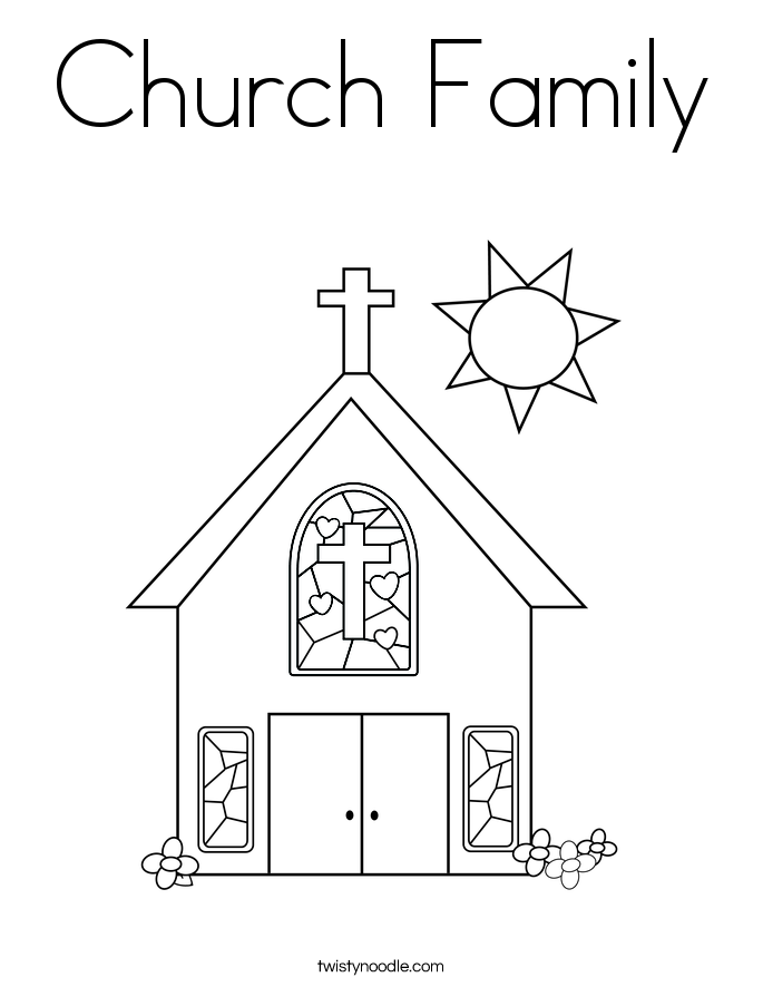 Church Family Coloring Page - Twisty Noodle