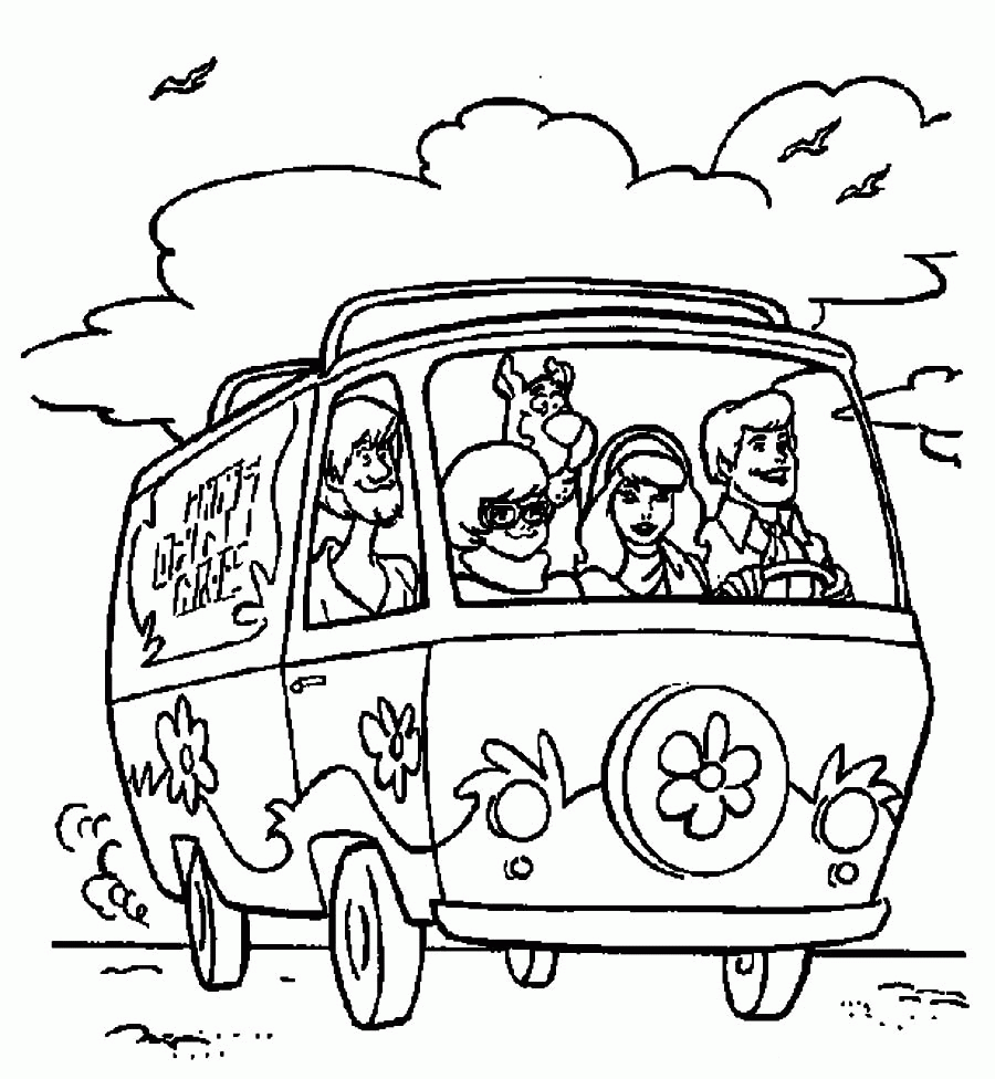 scooby doo coloring pages mystery machine coloring